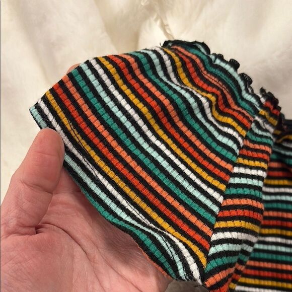 Striped Off-Shoulder Button-Up Top - Picture 4 of 10